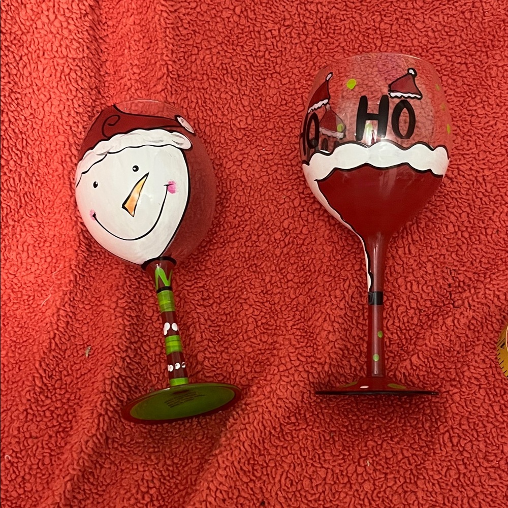 Holiday Wine Glass Set - Red and Green